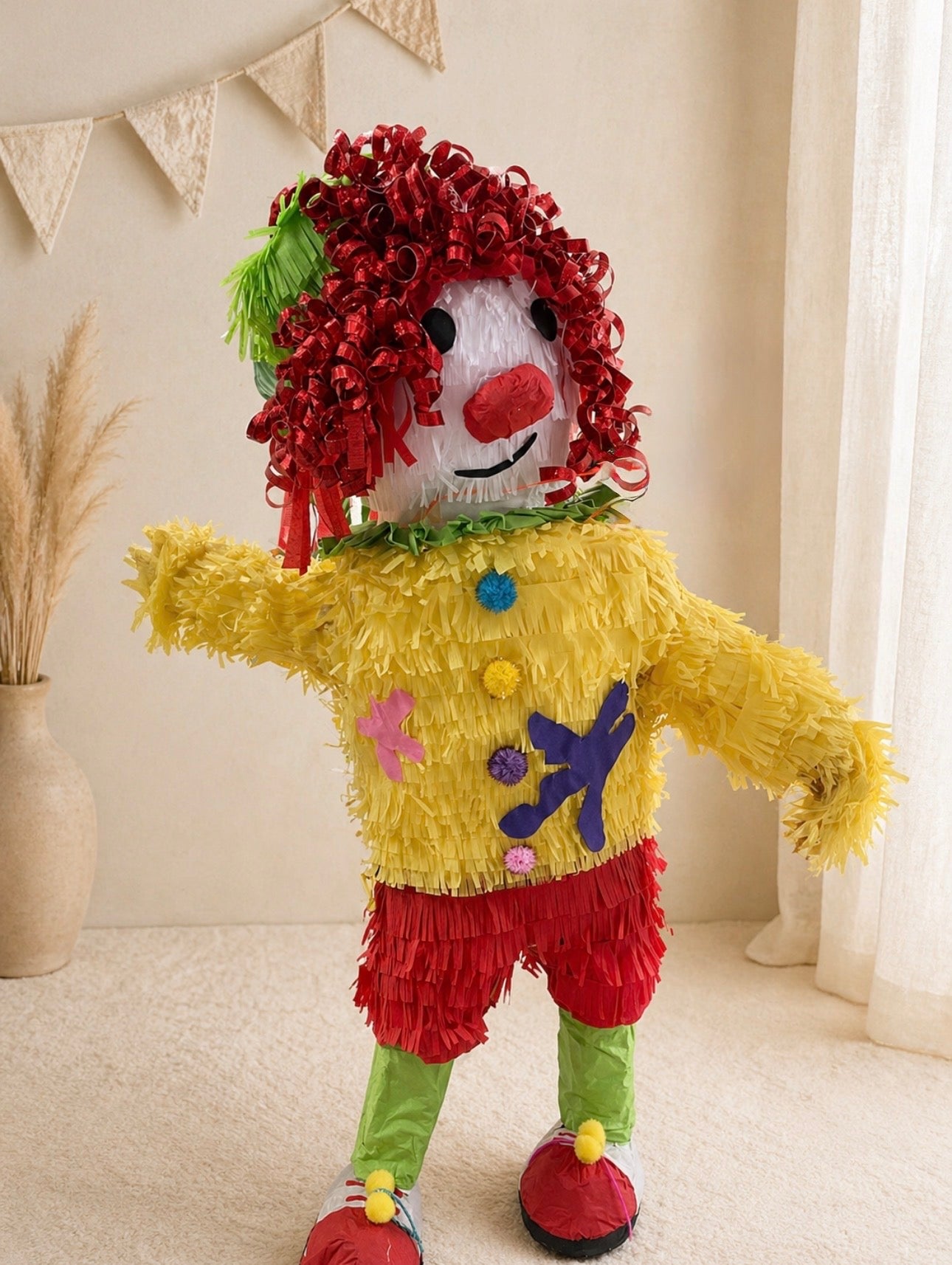 4FT Cicus Clown Piñata- Extra Large Handmade Party Piñata- Circus Theme Birthday Decor