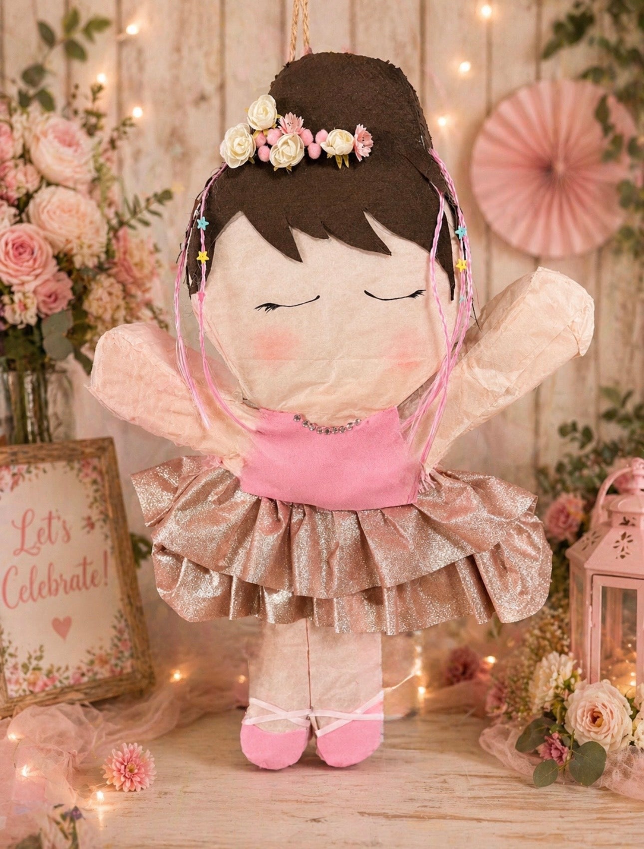 4 Foot Ballerina Princess Piñata -Handmade Doll Piñata-Girls Birthday Party Decor- Ballet Theme